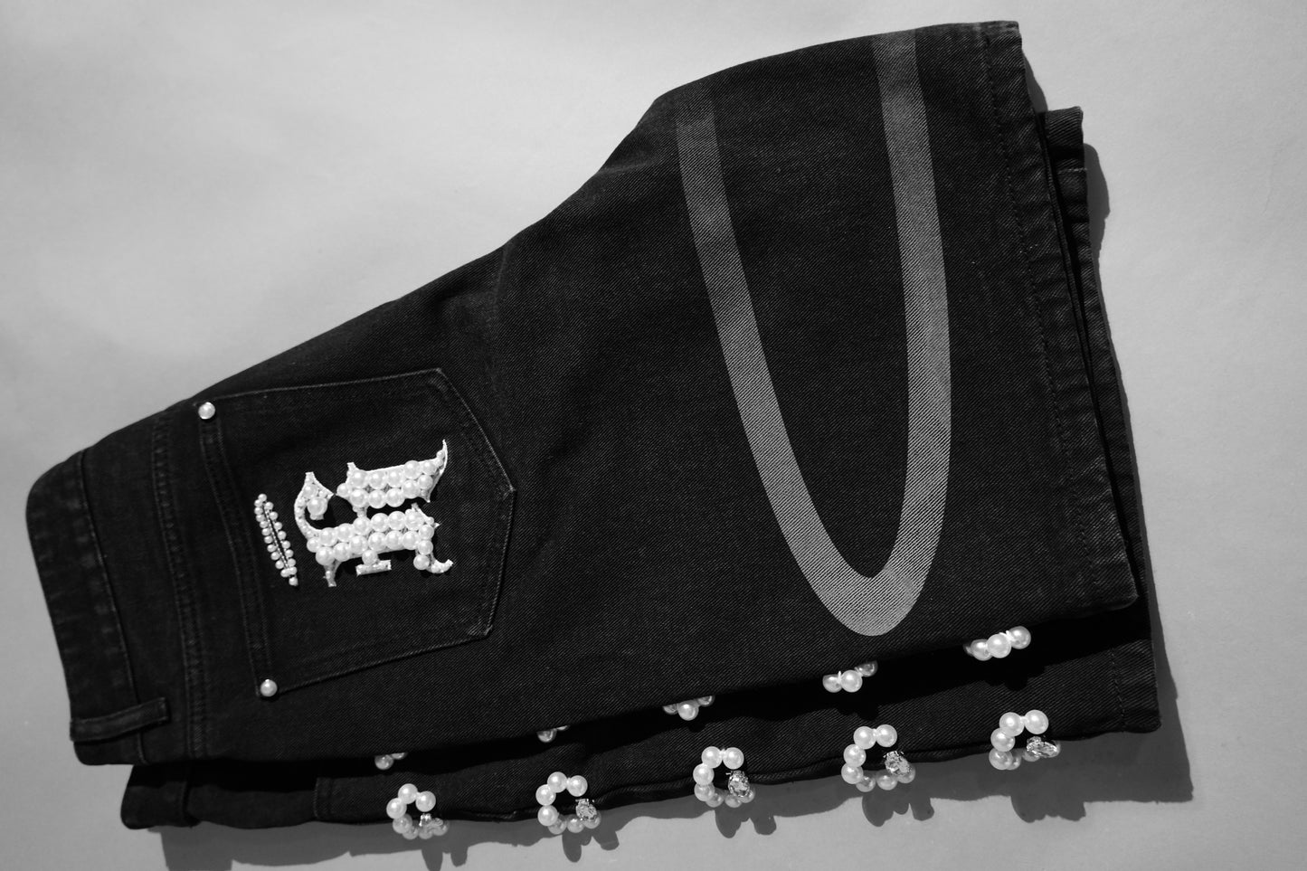 Pearl Heaven Black Denim- Shorts