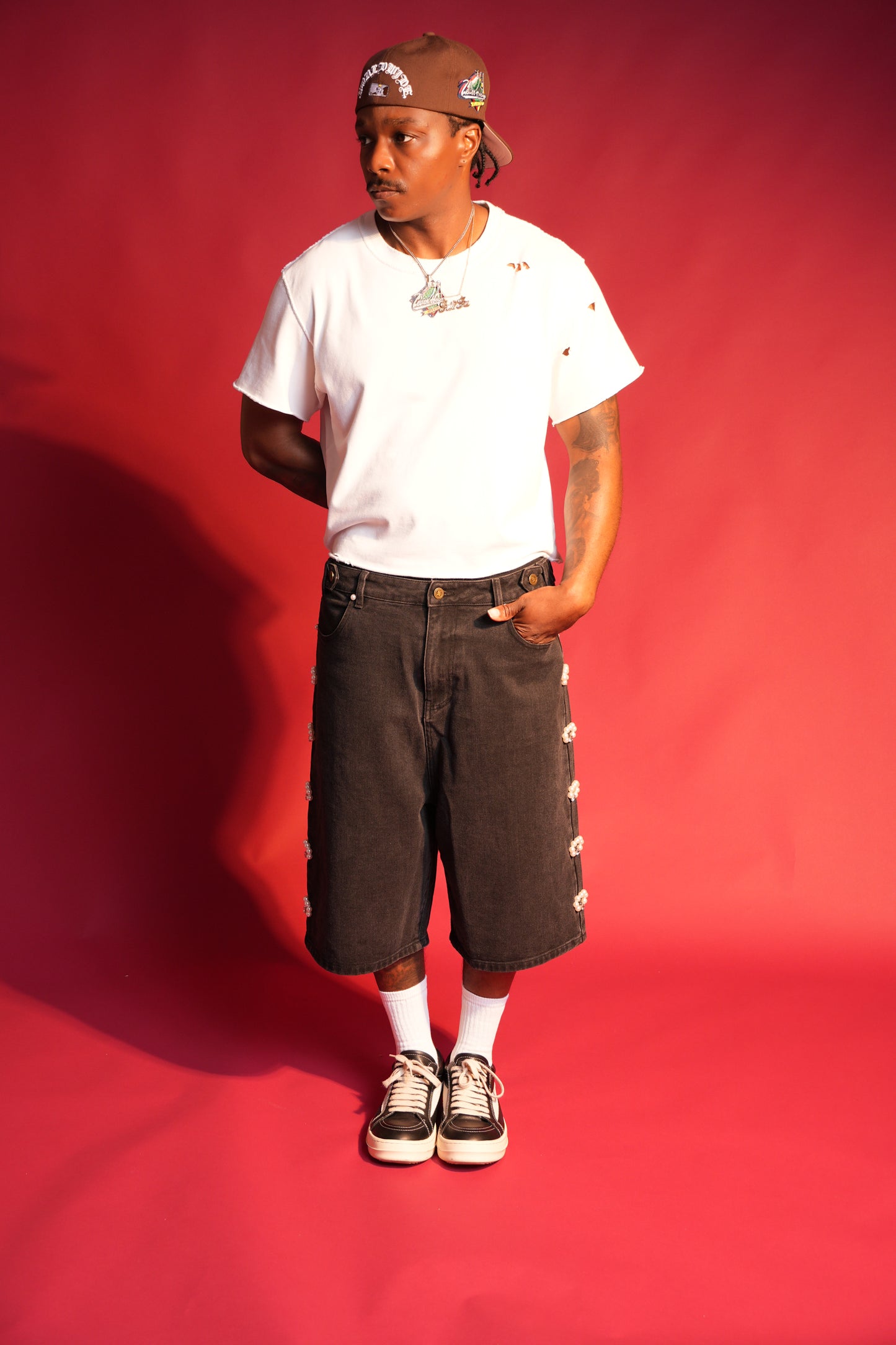 Pearl Heaven Black Denim- Shorts