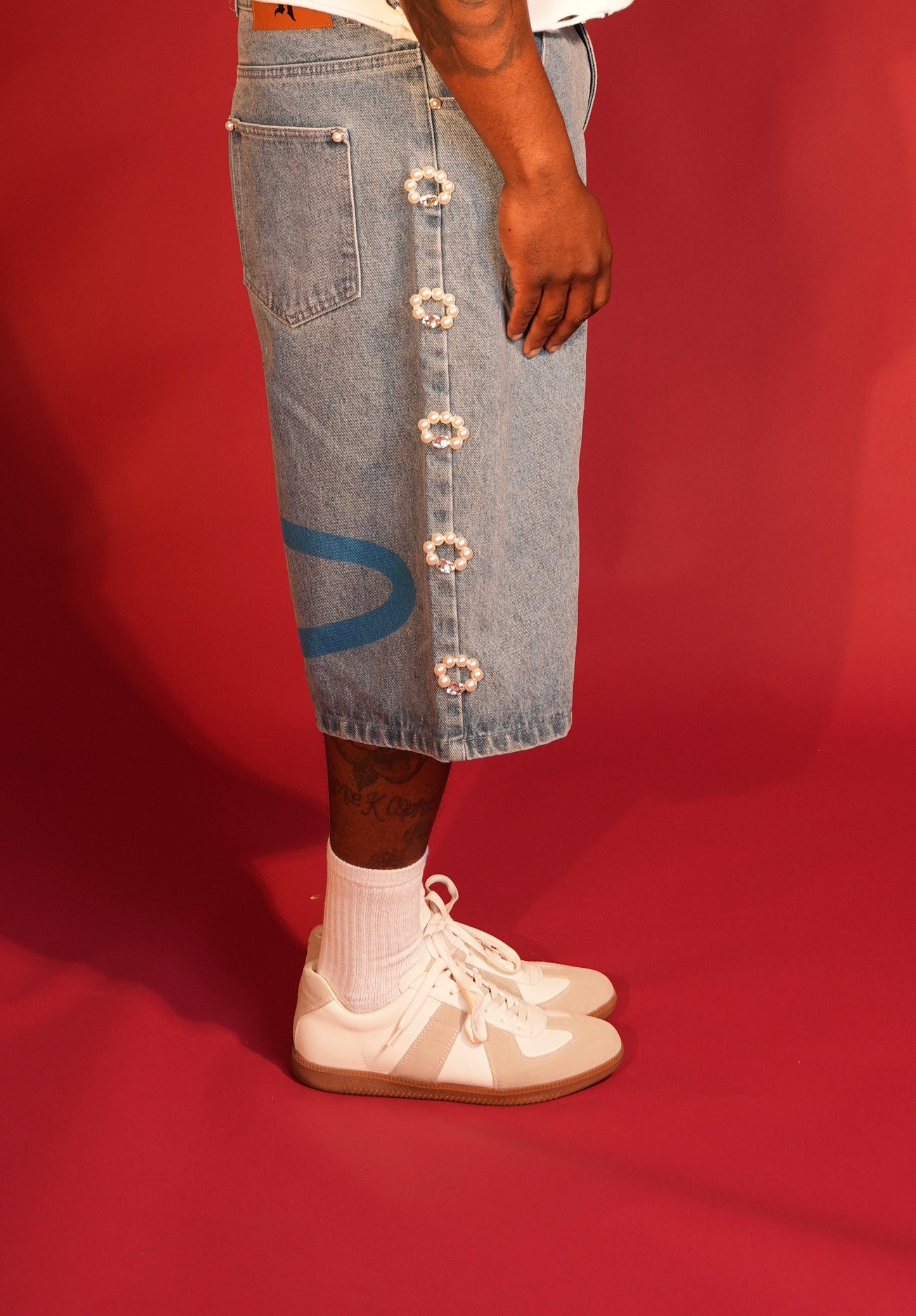 Pearl Heaven Blue Denim- Shorts